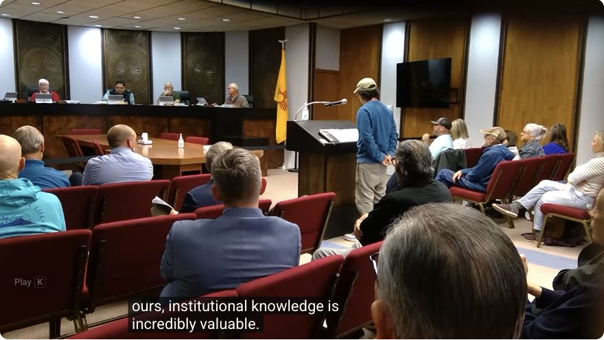Matt Monahan speaking at a Tucumcari City Commission meeting